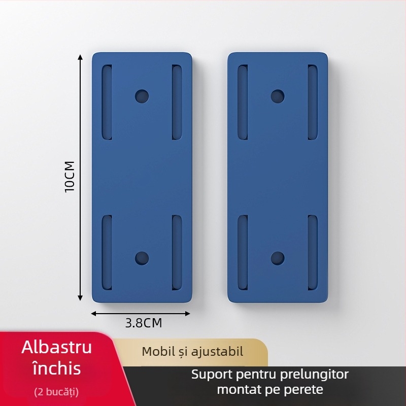 Suport de perete pentru prelungitor și organizator de cabluri, montaj fără găuri, design universal