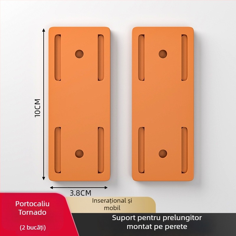 Suport de perete pentru prelungitor și organizator de cabluri, montaj fără găuri, design universal