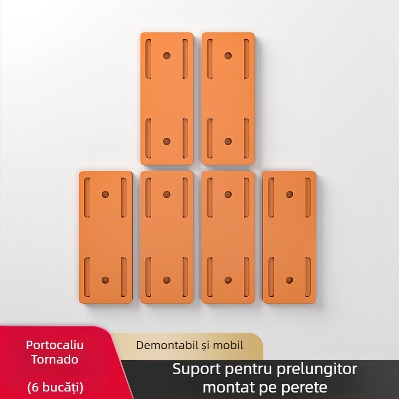 Suport de perete pentru prelungitor și organizator de cabluri, montaj fără găuri, design universal