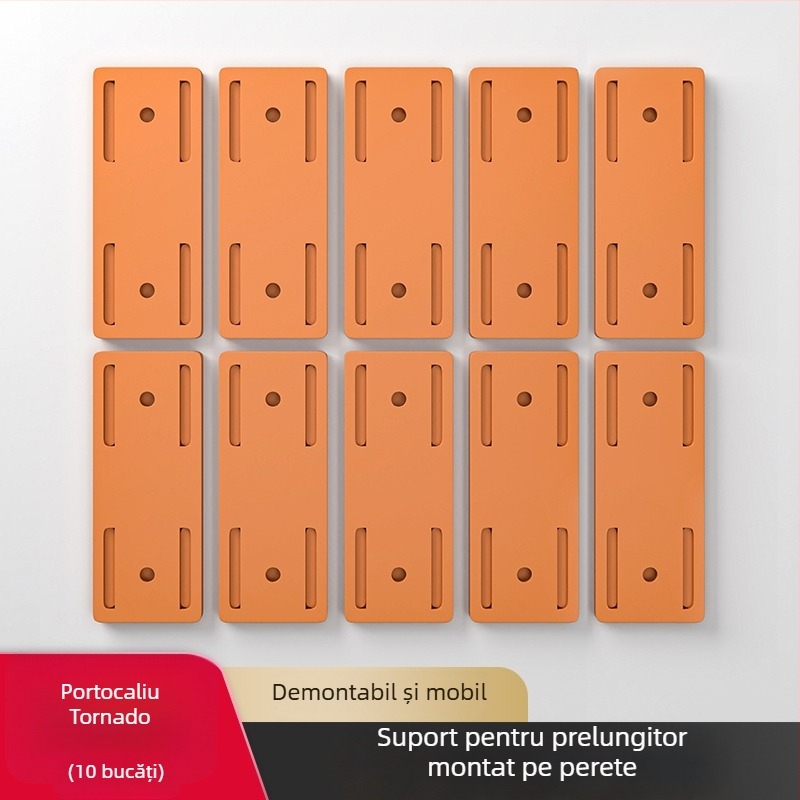 Suport de perete pentru prelungitor și organizator de cabluri, montaj fără găuri, design universal