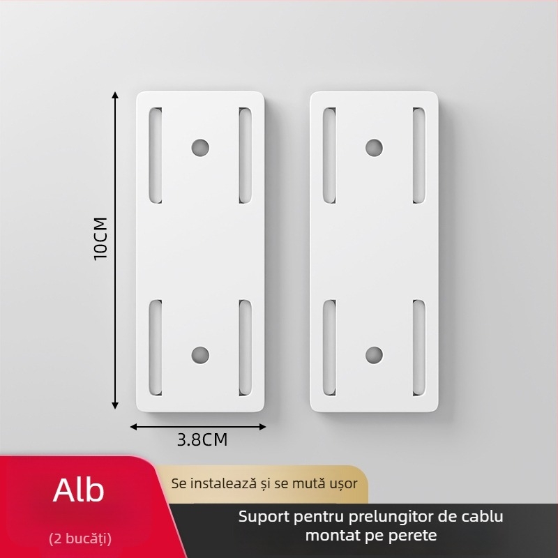 Suport de perete pentru prize și organizare cabluri, stil universal, montaj fără găuri