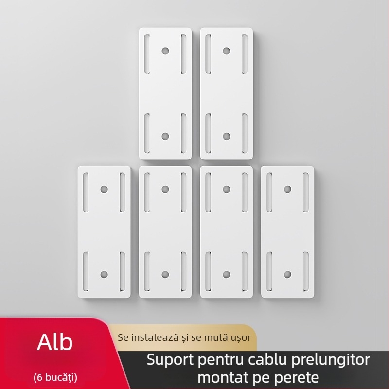 Suport de perete pentru prize și organizare cabluri, stil universal, montaj fără găuri