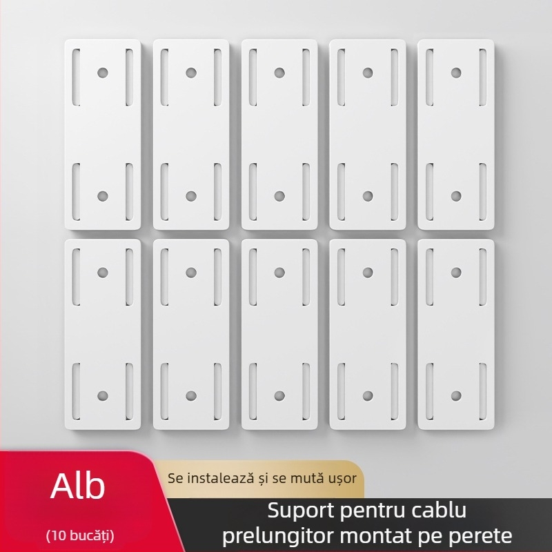 Suport de perete pentru prize și organizare cabluri, stil universal, montaj fără găuri