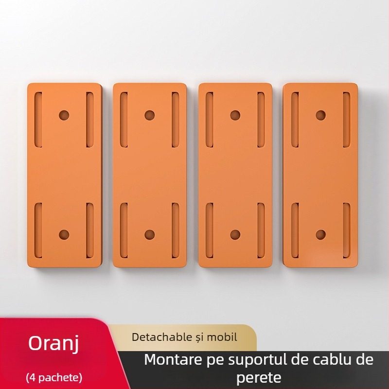 Suport montat pe perete pentru prize și organizare cabluri pentru routere - stil universal, instalare fără găuri