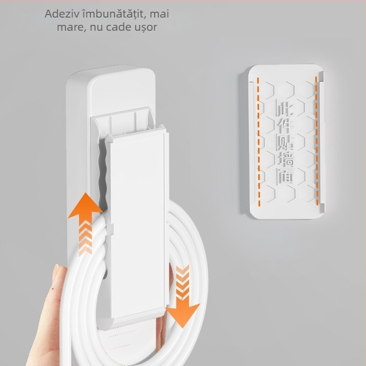 Suport de perete pentru prize și cabluri — material: mătase florală, stil universal, montaj fără găuri, potrivit pentru routere și cabluri