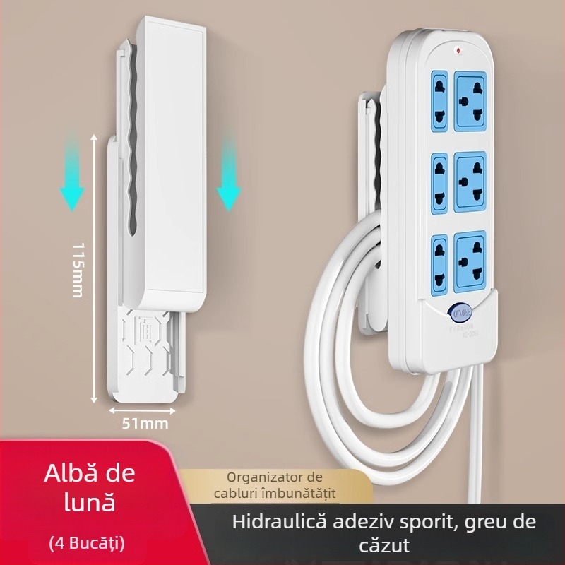 Suport montat pe perete pentru organizare cabluri și routere, stil universal, fără găurire