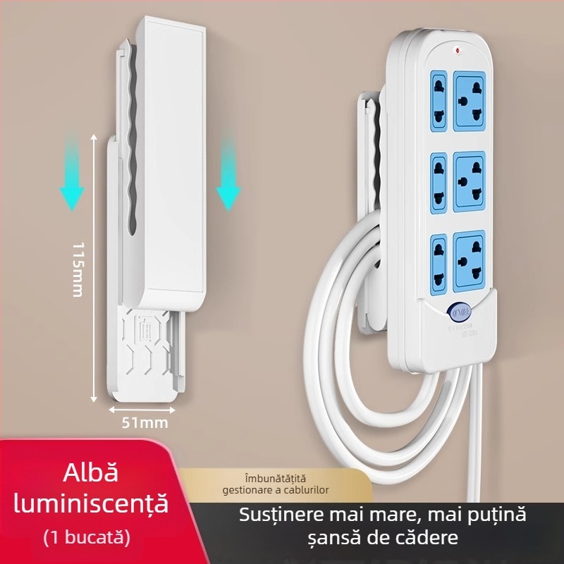 Suport montat pe perete pentru prize, routere și organizarea cablurilor – stil universal, instalare fără găuri
