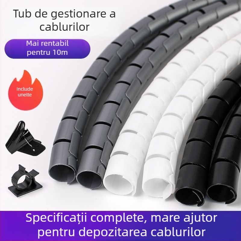 Tub din plastic pentru înfășurarea cablurilor cu husă protectoare pentru grupare și depozitare | Stil: Altul | Brand: Unique | Categoria: Echipamente suplimentare de organizare și protecție împotriva prafului
