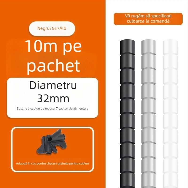 Tub din plastic pentru înfășurarea cablurilor cu husă protectoare pentru grupare și depozitare | Stil: Altul | Brand: Unique | Categoria: Echipamente suplimentare de organizare și protecție împotriva prafului