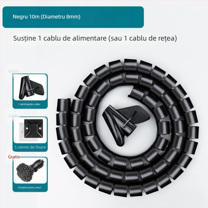 Tub din plastic pentru înfășurarea cablurilor cu husă protectoare pentru grupare și depozitare | Stil: Altul | Brand: Unique | Categoria: Echipamente suplimentare de organizare și protecție împotriva prafului