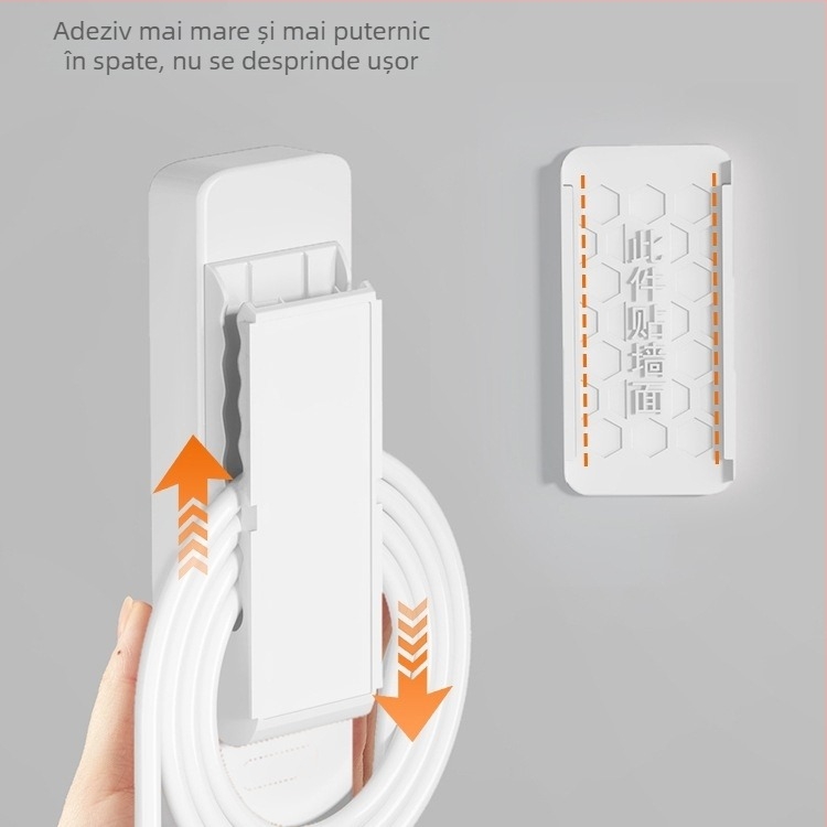 Suport montat pe perete pentru prize, routere și organizarea cablurilor, universal, material: mătase, instalare fără găuri