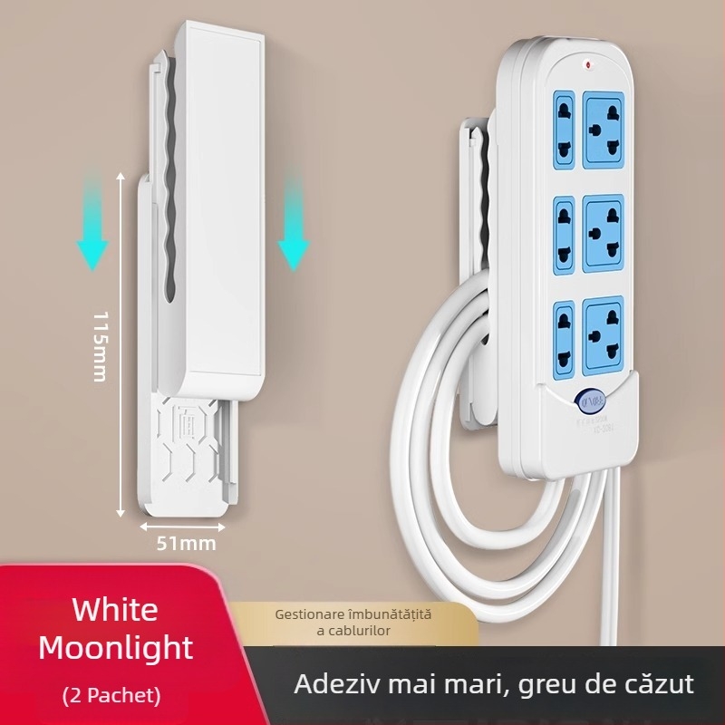 Suport montat pe perete pentru prize, routere și organizarea cablurilor, universal, material: mătase, instalare fără găuri