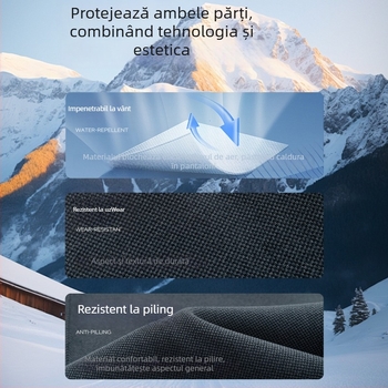 Pantaloni termici din lână cu căptușeală de fleece, rezistenți la vânt, talie înaltă, croi drept, lungi