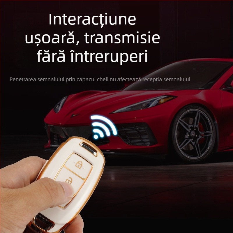 Husă TPU pentru cheie, cu margine aurie, pentru Beijing Hyundai: Santa Fe, ix35, Festa, ix25, Elantra, Mistra