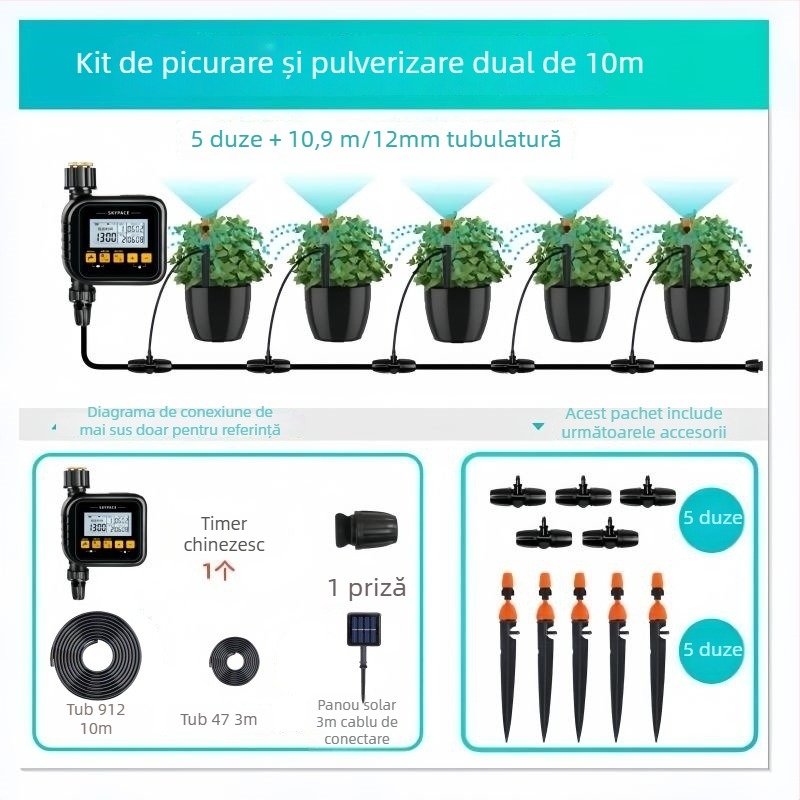 SKYPACE ABS Irigator inteligent cu control de la distanță – Sistem de udare automat pentru grădini de acasă, agricultură și spații verzi publice