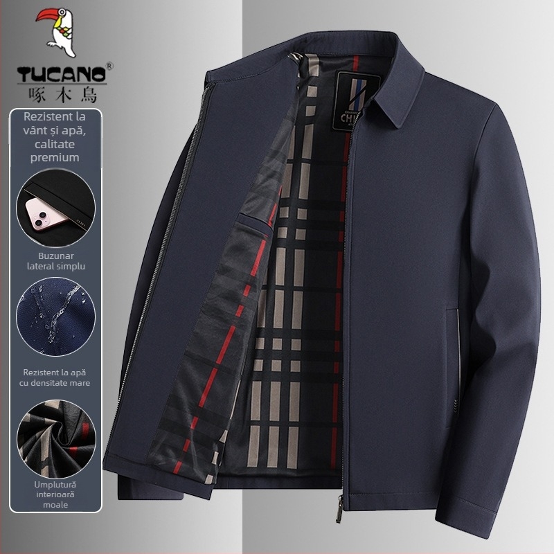 Woodpecker 2025 Jachetă de primăvară din exterior cu guler rever, mânecă lungă, fermoar, croială lejeră