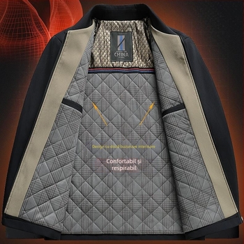 Woodpecker jachetă bărbătească de iarnă, croială relaxată, cu glugă, fermoar, multe buzunare