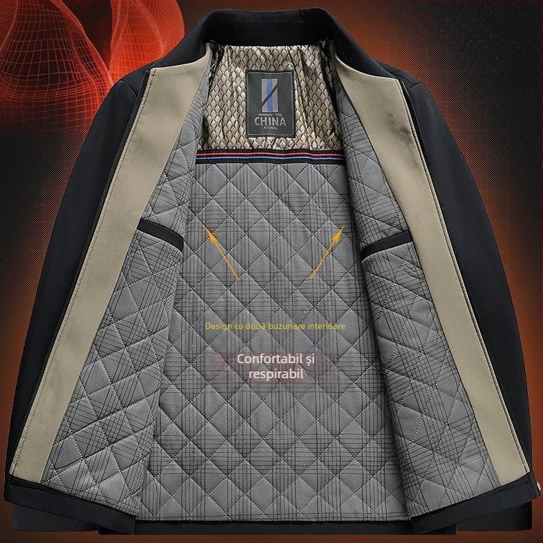 Woodpecker jachetă bărbătească de iarnă, croială relaxată, cu glugă, fermoar, multe buzunare