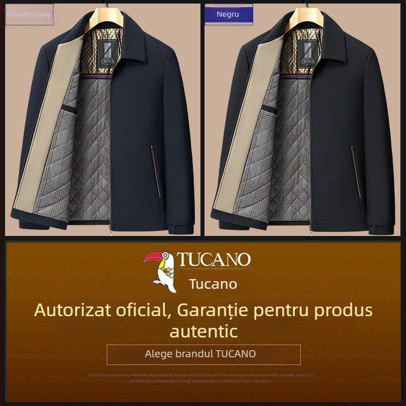 Woodpecker jachetă bărbătească de iarnă, croială relaxată, cu glugă, fermoar, multe buzunare