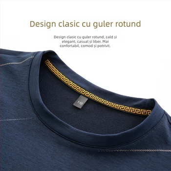 Woodpecker Tricou interior pentru bărbați cu mânecă lungă, guler rotund, 100% poliester, croială lejeră, toamnă 2025