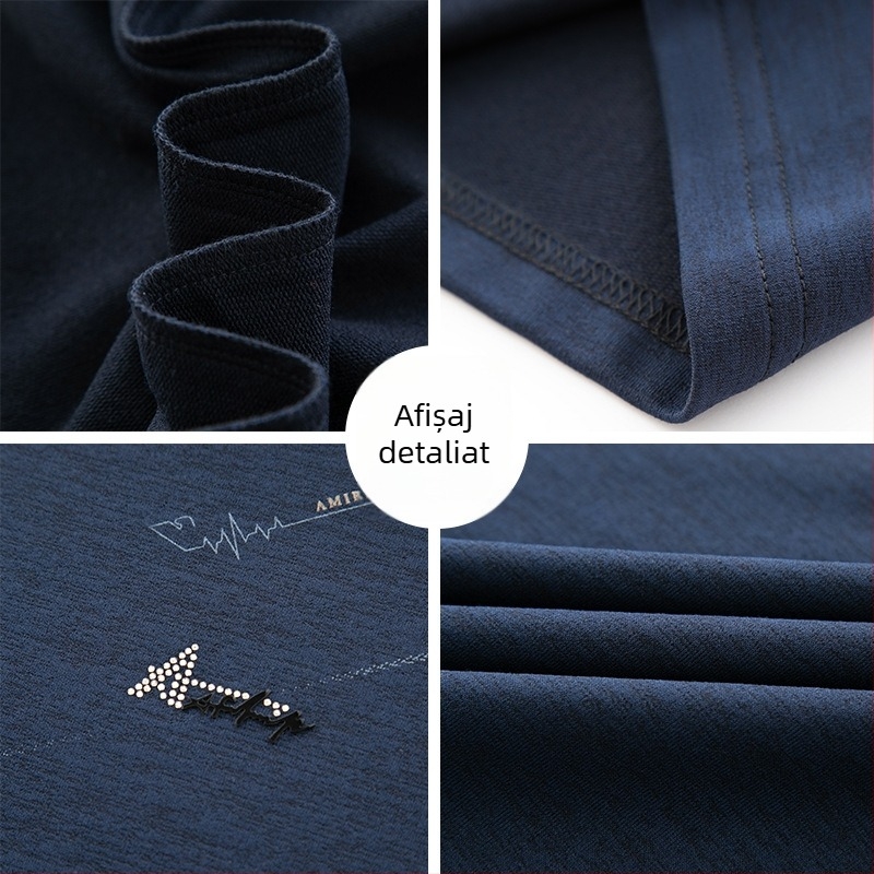 Woodpecker Tricou interior pentru bărbați cu mânecă lungă, guler rotund, 100% poliester, croială lejeră, toamnă 2025