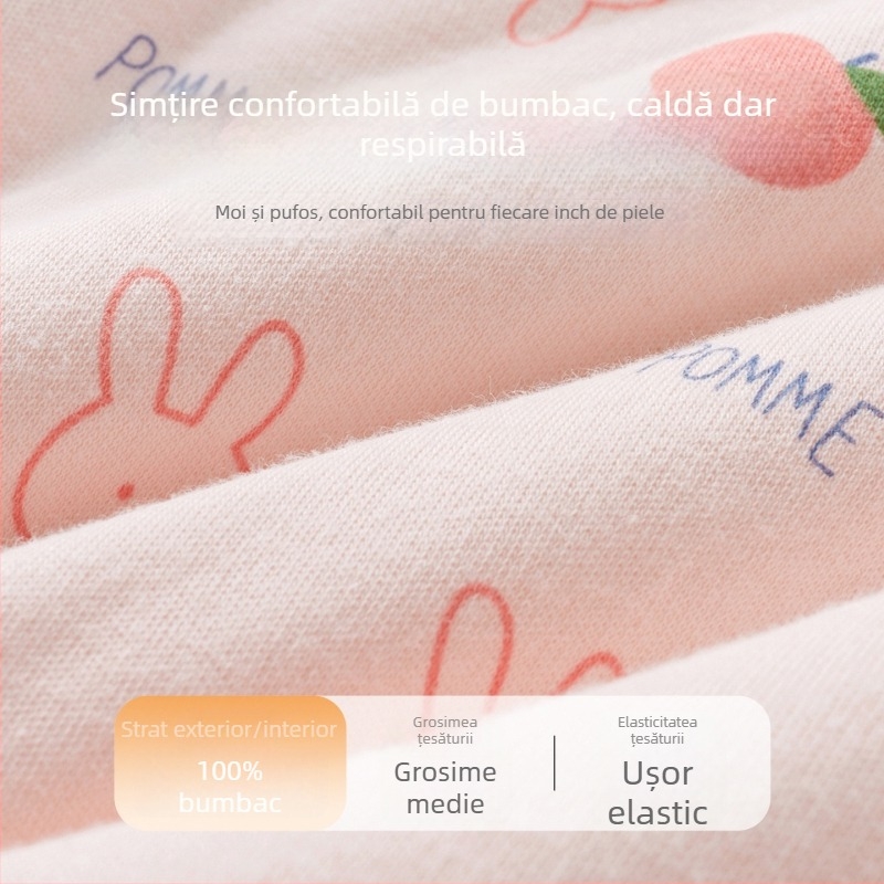 Pantaloni termici pentru bebeluși, talie înaltă, 100% bumbac, unisex, iarnă