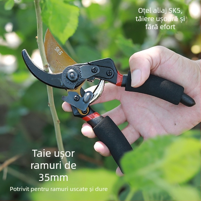 Foarfece de tăiat crengi din oțel SK5, lamă îngroșată, tăiere puternică a crengilor groase, grădină și agricultură, design ce economisește efortul