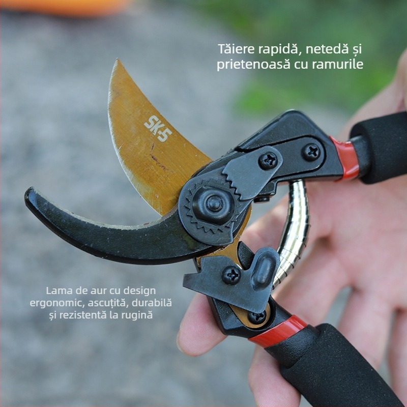 Foarfece de tăiat crengi din oțel SK5, lamă îngroșată, tăiere puternică a crengilor groase, grădină și agricultură, design ce economisește efortul