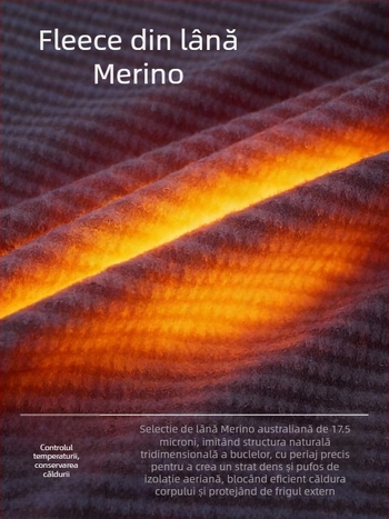 Jachetă fleece cu lână Merino, stil cardigan, fără glugă, pentru activități în aer liber, căldură, uscare rapidă, amestec sintetic