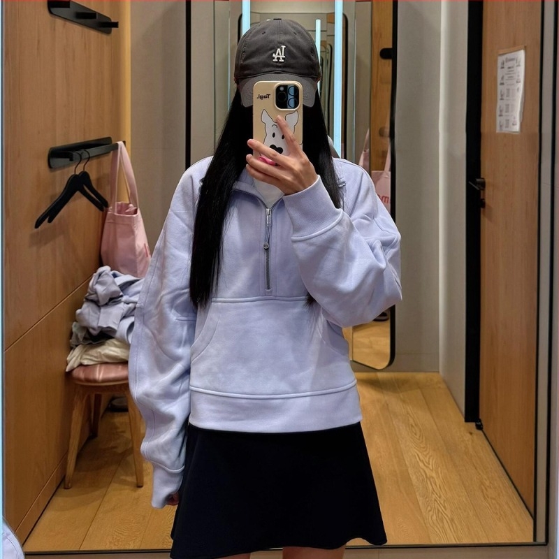 Hanorac-jachetă pentru femei cu guler înalt și fermoar parțial, croială lejeră, mâneci lungi, primăvara 2025