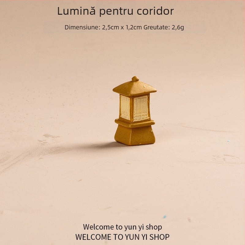 Mini peisaj de birou — scenă în stil antic, obiect decorativ din rășină și plastic