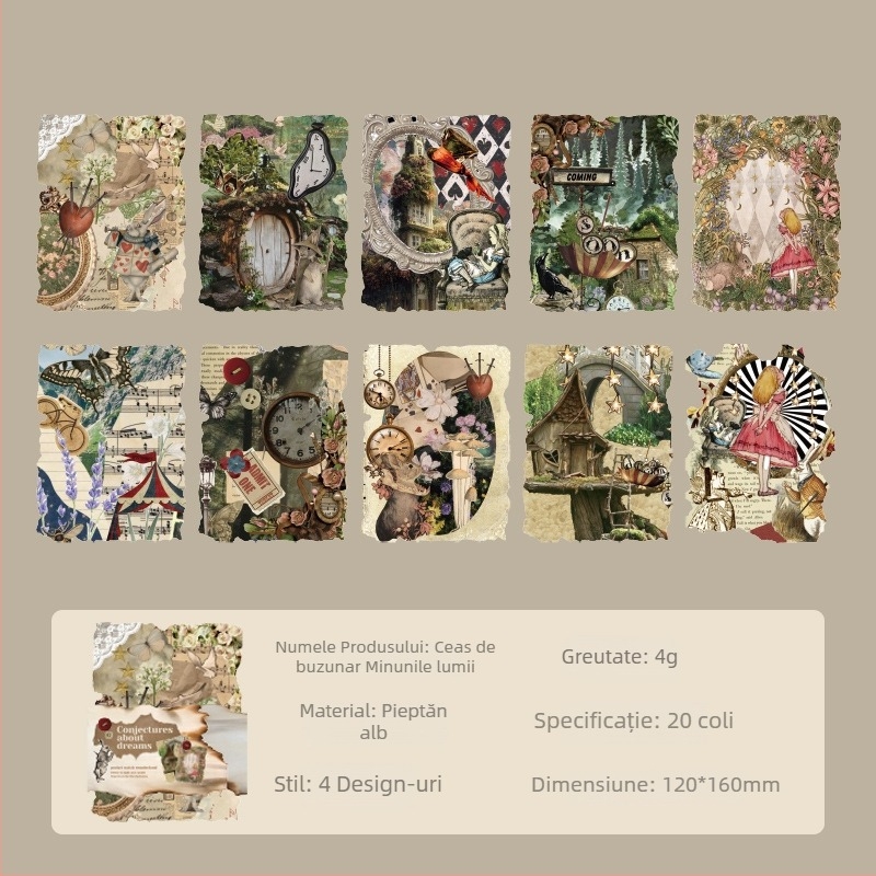 Kit de materiale pentru jurnal Dyeing cu autocolante decorative (Material: Hârtie; Meșteșug: Tipărire; 45 g/pungă)