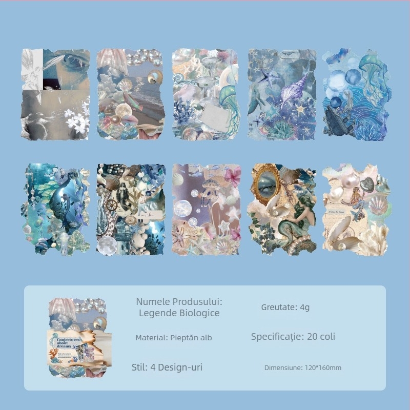 Kit de materiale pentru jurnal Dyeing cu autocolante decorative (Material: Hârtie; Meșteșug: Tipărire; 45 g/pungă)