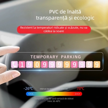 Placă temporară de parcare pentru automobil, din plastic, personalizabilă cu logo, tip de atașare prin aspirație (Yiju)