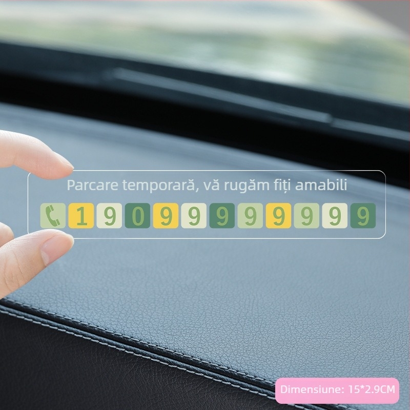 Placă temporară de parcare pentru automobil, din plastic, personalizabilă cu logo, tip de atașare prin aspirație (Yiju)
