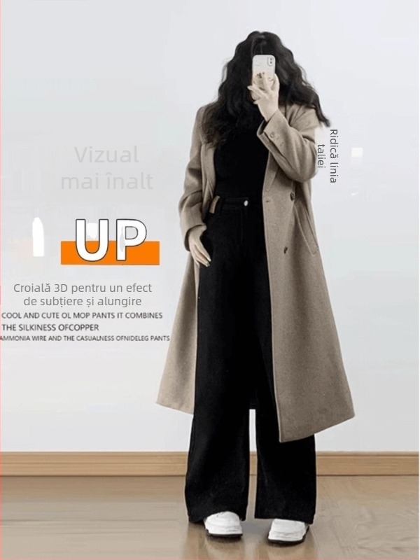 Jeans cu croială largă, talie înaltă, denim gros, primăvara 2025
