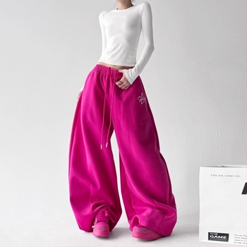 Pantaloni jogger femei talie înaltă, croială lejeră, poliester, casual, iarna 2025