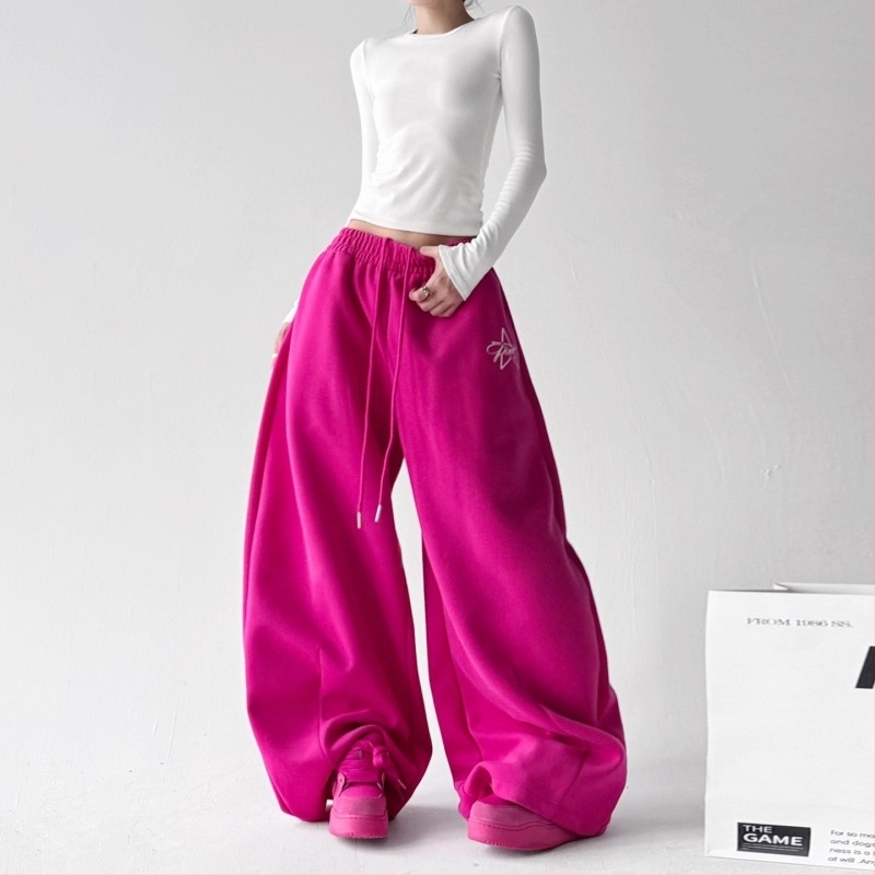 Pantaloni jogger femei talie înaltă, croială lejeră, poliester, casual, iarna 2025