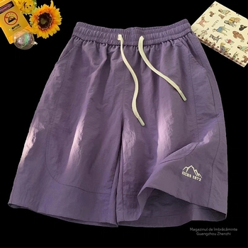 Șorturi de damă cu uscare rapidă, croială lejeră în stil coreean, casual de vară, lungime 5/4; material: poliester; material principal: bumbac; material secundar: altul