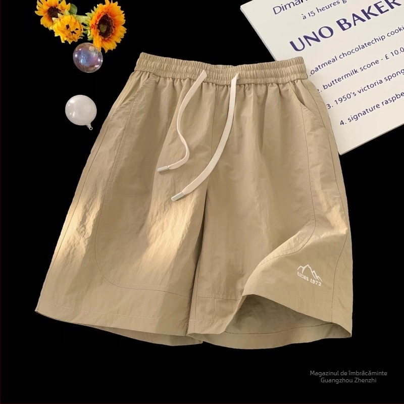 Șorturi de damă cu uscare rapidă, croială lejeră în stil coreean, casual de vară, lungime 5/4; material: poliester; material principal: bumbac; material secundar: altul