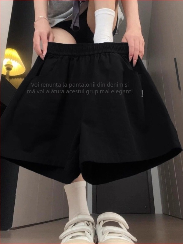 Șorturi cargo pentru femei, talie înaltă, țesătură poliesterică subțire, lungime 5/4, stil casual în formă A