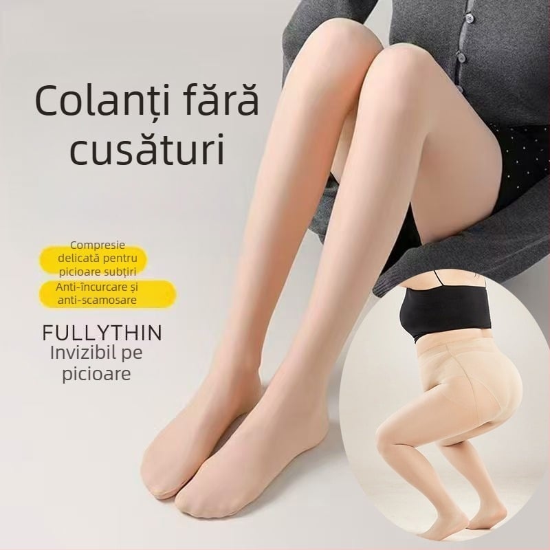 Colanți dama mărime mare cu sârmă de oțel, subțiri pentru primăvară-toamnă, aspect picioare goale, anti-derapare, strat de bază