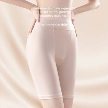 Șorturi de siguranță pentru femei, talie înaltă, 2‑în‑1 lenjerie și șort, material viscoză tricot, căptușeală din bumbac