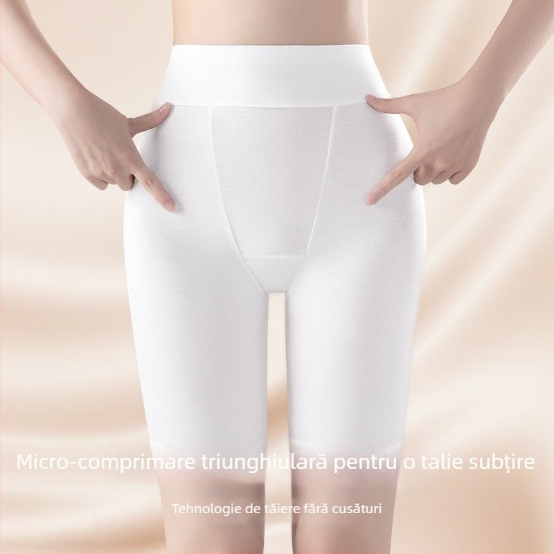 Șorturi de siguranță pentru femei, talie înaltă, 2‑în‑1 lenjerie și șort, material viscoză tricot, căptușeală din bumbac