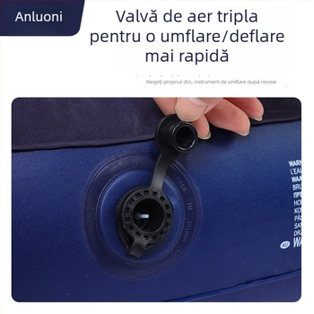 Saltea gonflabilă Aloni, greutate 3 kg, încărcare maximă 300 kg, suprafață velur