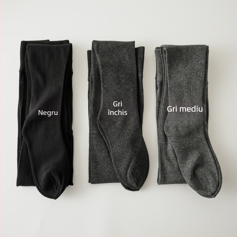 Colanți negri de iarnă cu căptușeală din fleece, talie înaltă, călduroși și subțiri, cu picior