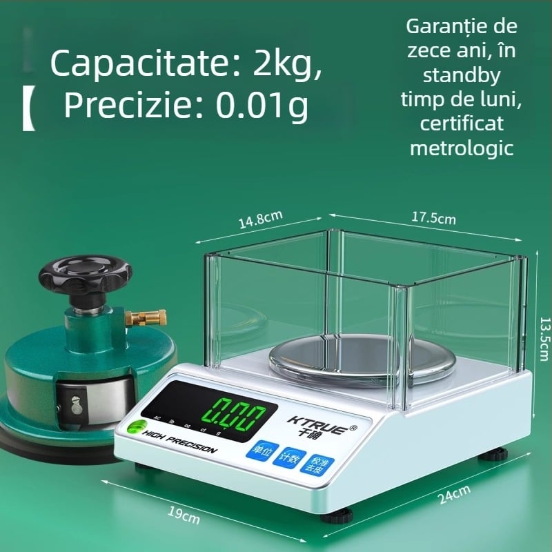 Qianque Cântar Electronic Textil pentru Măsurarea Greutății Țesăturilor, Hârtiei și Cartonului — Model Jewelry scale