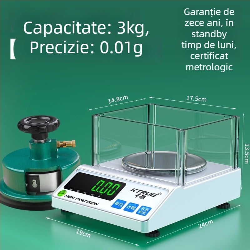 Qianque Cântar Electronic Textil pentru Măsurarea Greutății Țesăturilor, Hârtiei și Cartonului — Model Jewelry scale