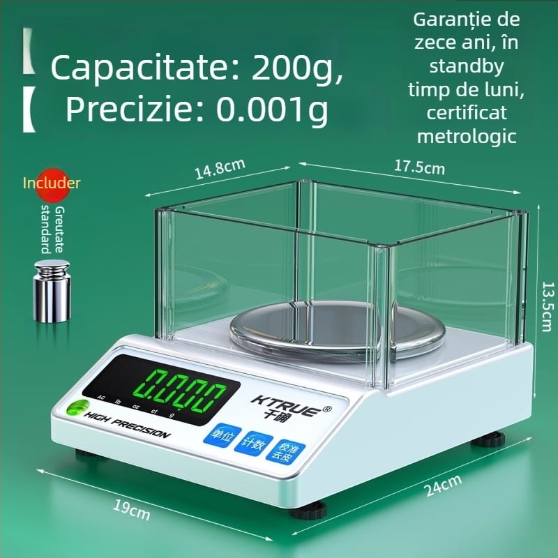 Qianque Cântar Electronic Textil pentru Măsurarea Greutății Țesăturilor, Hârtiei și Cartonului — Model Jewelry scale