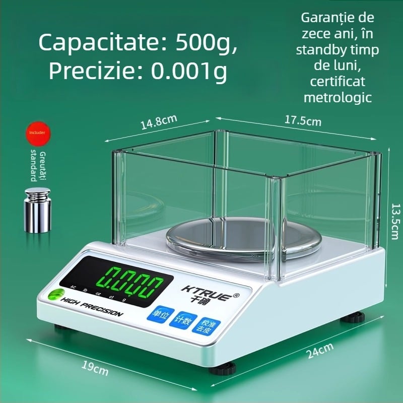 Qianque Cântar Electronic Textil pentru Măsurarea Greutății Țesăturilor, Hârtiei și Cartonului — Model Jewelry scale